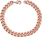 Heavenly Metals Copper Bracelet for Men & Women – 99.9% Pure Copper Cuban Link Chain – 5mm, 7mm, 9mm, 12mm Width – 6.5" to 9" Length – Gift Box Included – USA Brand