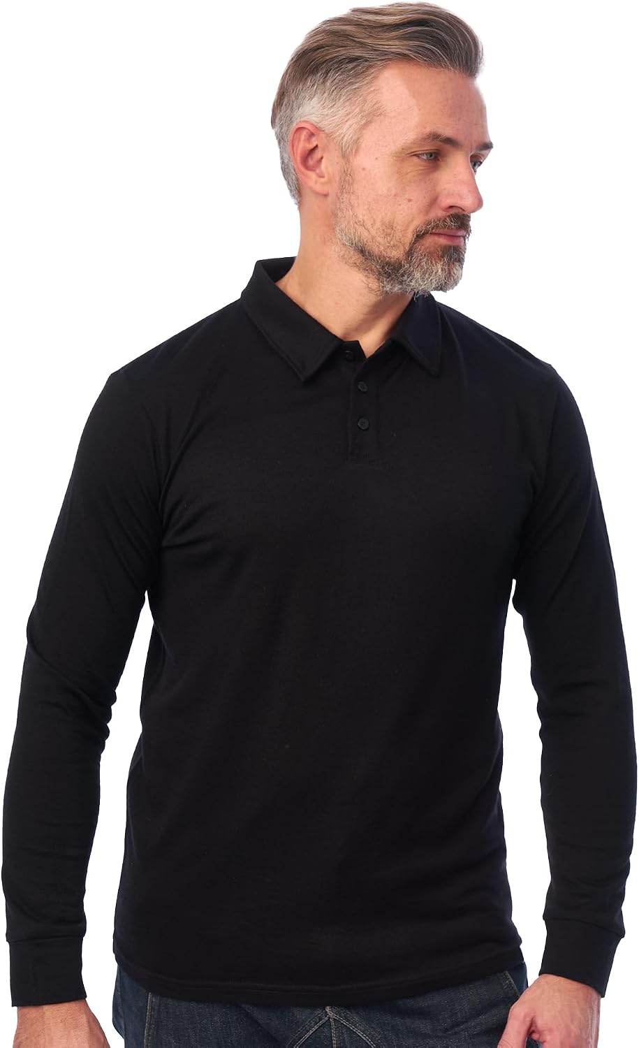 Merino Wool Polo Shirt Men - Anti-Odor 100% Merino Wool Shirts for Men Short Sleeve and Long Sleeve Breathable Polo