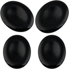mookaitedecor Black Obsidian Thumb Worry Stone, Pocket Palm Stones Crystal Healing Reiki Stress Relief Pack of 4, Oval Shape