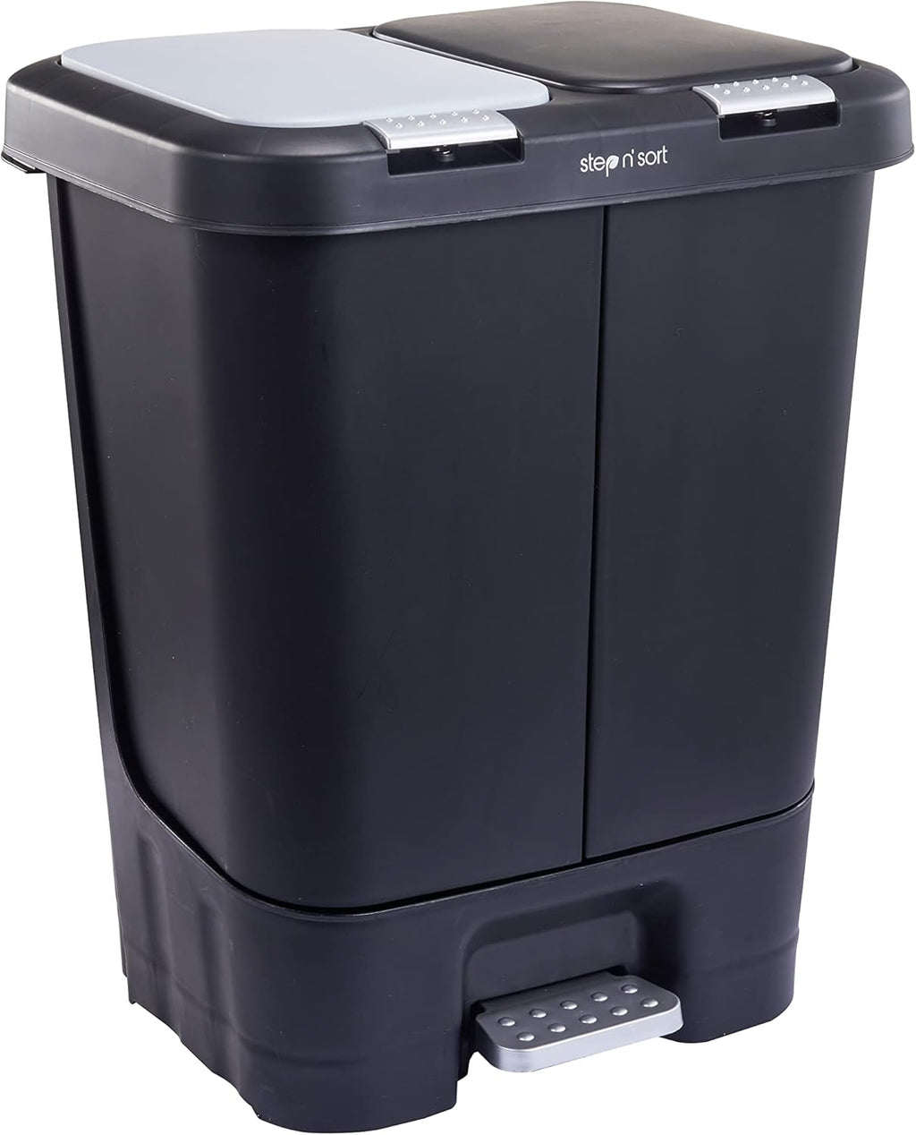 Step N' Sort 2 x 5.5 Gallon, Dual Trash and Recycling Bin with Slow Close Lid,Black,40 Liter,SNS402-B