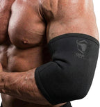 Elbow Sleeves 5mm (1 Pair) - High Performance Elbow Sleeve Support for Weightlifting, Weight Training & Powerlifting - Best Compression Straps - for Men and Women (Medium, Black/Black)