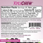 Xylichew Xylitol Chewing Gum - Non GMO, Zero Aspartame, Gluten Free, Sugar Free Gum - Natural Oral Care, Relieves Bad Breath and Dry Mouth - Licorice, 60 Count