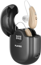 Flaygo Hearing Aids for Seniors,Hearing Aids for People with Hearing Loss, Sound Quality Restoration, Intelligent Noise Reduction, Standby 80h, One-Button Operation, Comfortable Wearing,Beige