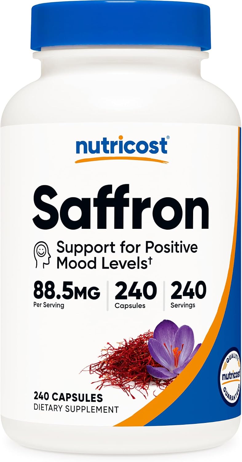 Nutricost Saffron Extract 88.5mg, 240 Capsules - Veggie Caps, Non-GMO, Gluten Free