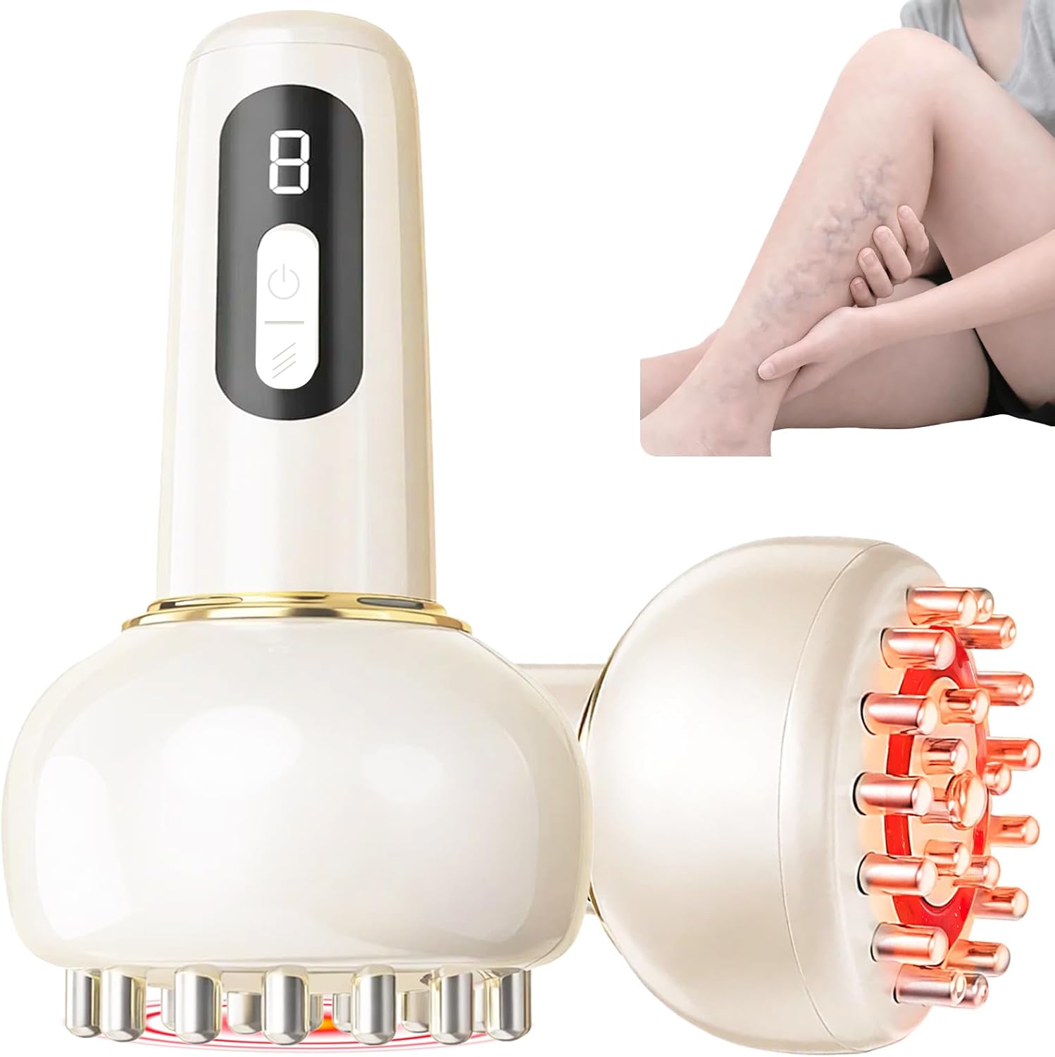 Leg Massager for Circulation and Pain Relief, Lymphatic Drainage & Varicose Veins Support - Calf, Foot & Knee Massager with SoothingPulse, Heat, Light & Vibration