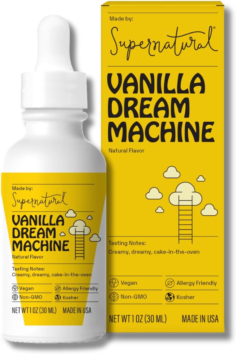 Supernatural Vanilla Dream Flavor Drops - Vegan, Non-GMO Natural Flavoring, Unsweetened, Zero Calorie. Creamy Vanilla Taste for For Food Crafts, Desserts, Candy, Water, Kids Smoothies, and More. 30ml 1oz
