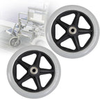 WORDFUN Front Wheelchair Wheels Replacement, 2pcs Solid Wheelchair Caster Wheels, Silent Scrolling Standard Caster Assembly, Puncture-Proof, for The Elderly and Sick, SizesAvailable
