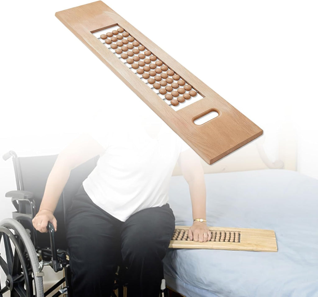 Elderly Transfer Board - Wooden Slide Assist Device for Transferring Patien, Disabled, Seniors from Wheelchair to Bed, Bathtub, Sofa, 32"L x 8.6"W x 1"D