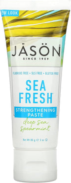Jason Sea Fresh Strengthening Fluoride-Free Toothpaste, Deep Sea Spearmint, Travel Size, 3 Oz
