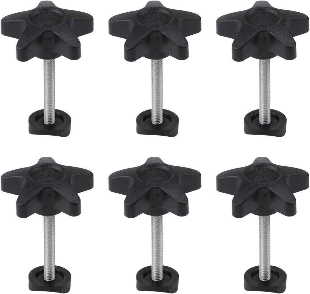 Crapyt 6 PCS Adjustment Bolts Drive Walker Replacement Parts 1.81"×0.79" Black Replacement Parts for Walkers Star Knobs