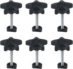 Crapyt 6 PCS Adjustment Bolts Drive Walker Replacement Parts 1.81"×0.79" Black Replacement Parts for Walkers Star Knobs
