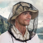Mosquito Head Net Mesh with Drawstring, Bug Face Netting for Hats, Mesh Face Shield for Men & Women for Outdoor Hiking Camping Climbing Walking