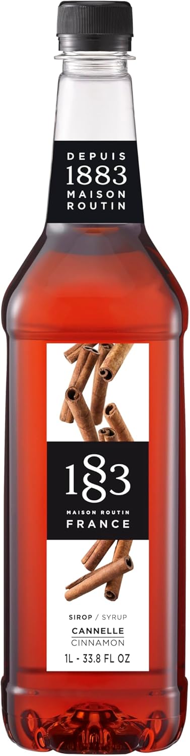 1883 Maison Routin Syrup for Drinks, Made In France (33.8 Fl Oz, Cinnamon Plastic)