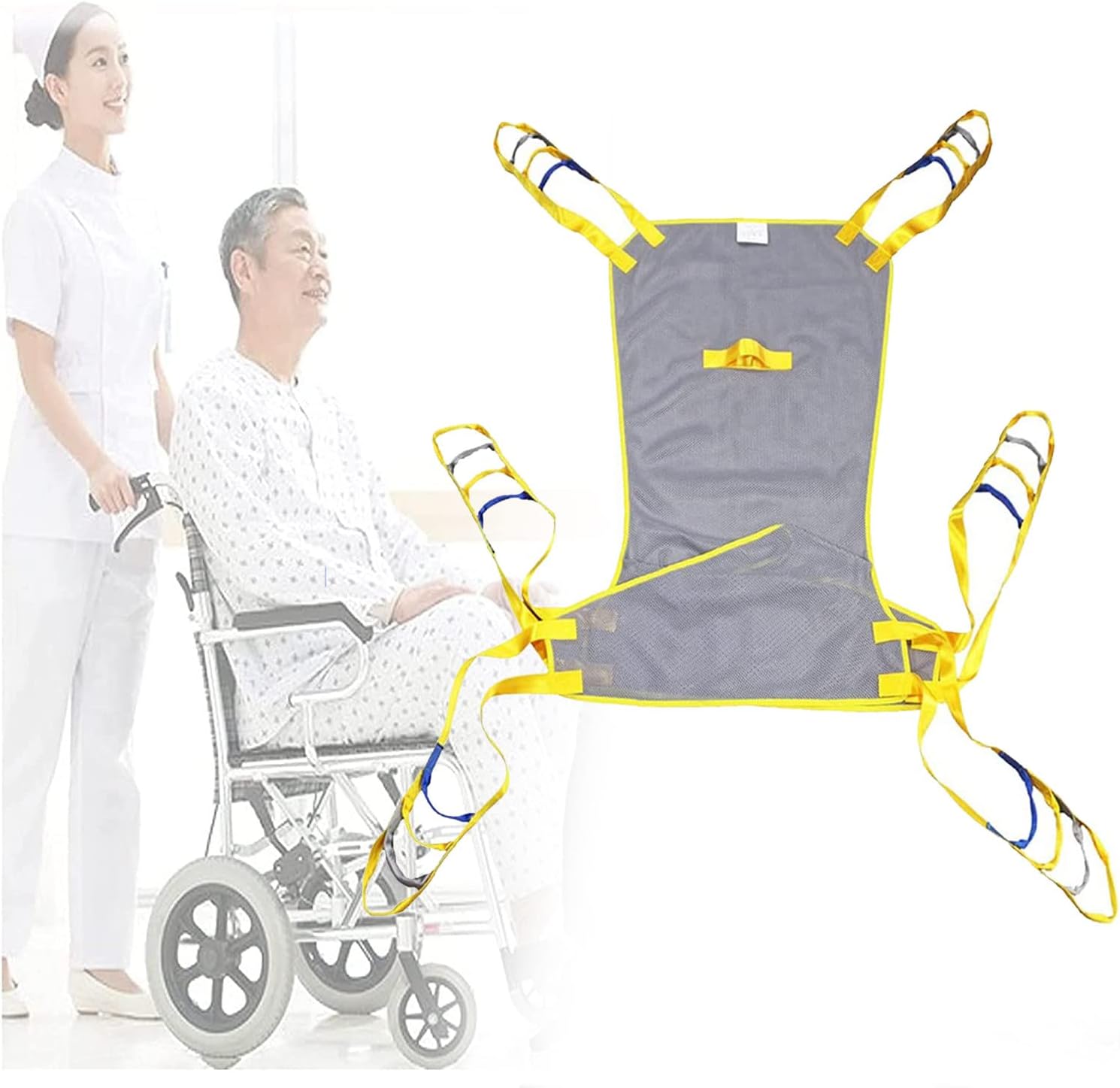 Toileting Hoist Sling,Mesh Patient Lift Sling, Elder Patients Bath Commode Lifter Divided Leg Sling for Transfer from Bed to Wheelchair,Recliner,Showe,L