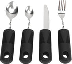 Weighted Silverware Set Ergonomic Weighted Utensils for Hand Tremor Arthritis Stainless Steel Adaptive Eating Cutlery Hygienic Easy to Use
