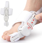 Bunion Corrector for Women & Men - Adjustable Nighttime Big Toe Straightener Bunions Splint with ABS Support for Hallux Valgus Relief Hammer Toe Brace Sleeping Home Use Left/Right Feet - 1PC White