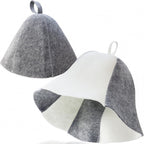 2 Pack Sauna Hat Polished Wool Hat for Sauna Wool Cap for Sauna Banya Bath House Head Protection Ukraine Sauna Hat for Men Russian Banya Hat Unisex Bathroom Accessories for Women White