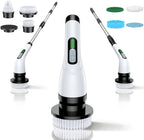 Electric Spin Scrubber for Bathroom: Shower Scrubber with Long Handle, Dual Speed Cordless Power Cleaning Scrub, 7 Brush Heads, IPX7 Waterproof Heavy Duty Cleaner Tools for Tub Tile Grout Wall