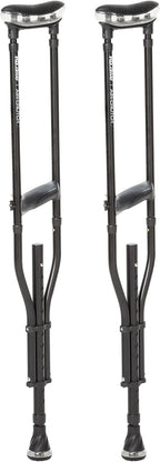 Air-Crutch Lightweight Walking Crutch, Adult Crutches for Walking with Comfortable Underarm Pads and Ergonomic Grips, Adjustable Height 4'7"-6'7", 300 lb Capacity, Black
