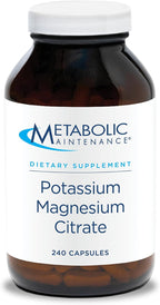 Metabolic Maintenance Potassium Magnesium Citrate - Highly Bioavailable Mineral Supplement - Supports Cardiovascular, Nerve + Muscle Health. No Fillers (240 Capsules)