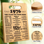 50th Birthday Gifts for Women Men, Happy 50 Year Old Birthday Gift Cutting Board for Her Him, Back In 1976 Birthday Decorations Woman Men Turning 50, 50 th Cutting Board Birthday Favor