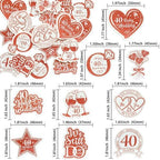 Gyufise 54Pcs Edible 40th Anniversary Cupcake Toppers Ruby Happy Wedding Glutinous Rice Paper Cheers to 40 Years We Still Do Picks Party Cake Decorations Supplies