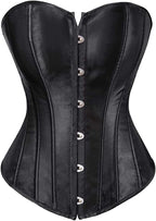 HNGHOU Women's Bustier Corset Top Plus Size Satin Waist Cincher Overbust Bustiers