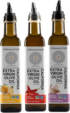 Cobram Estate Artisan Essentials Lemon, Garlic, and Chili Infused Olive Oil - Low-Fodmap Diet Friendly, First Cold Pressed 100% California Extra Virgin Olive Oil - Non-GMO, 3 x 250ml Bottles (Variety)