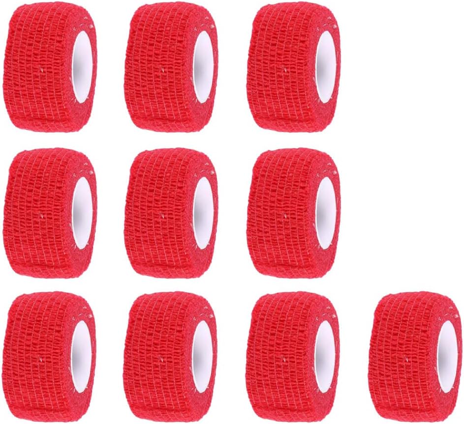 ESUPPORT 1 Inches X 5 Yards Self Adherent Cohesive Wrap Bandages Adhesive Wounds Strong Elastic First Aid Tape for Sport Wrist Ankle 10 Count