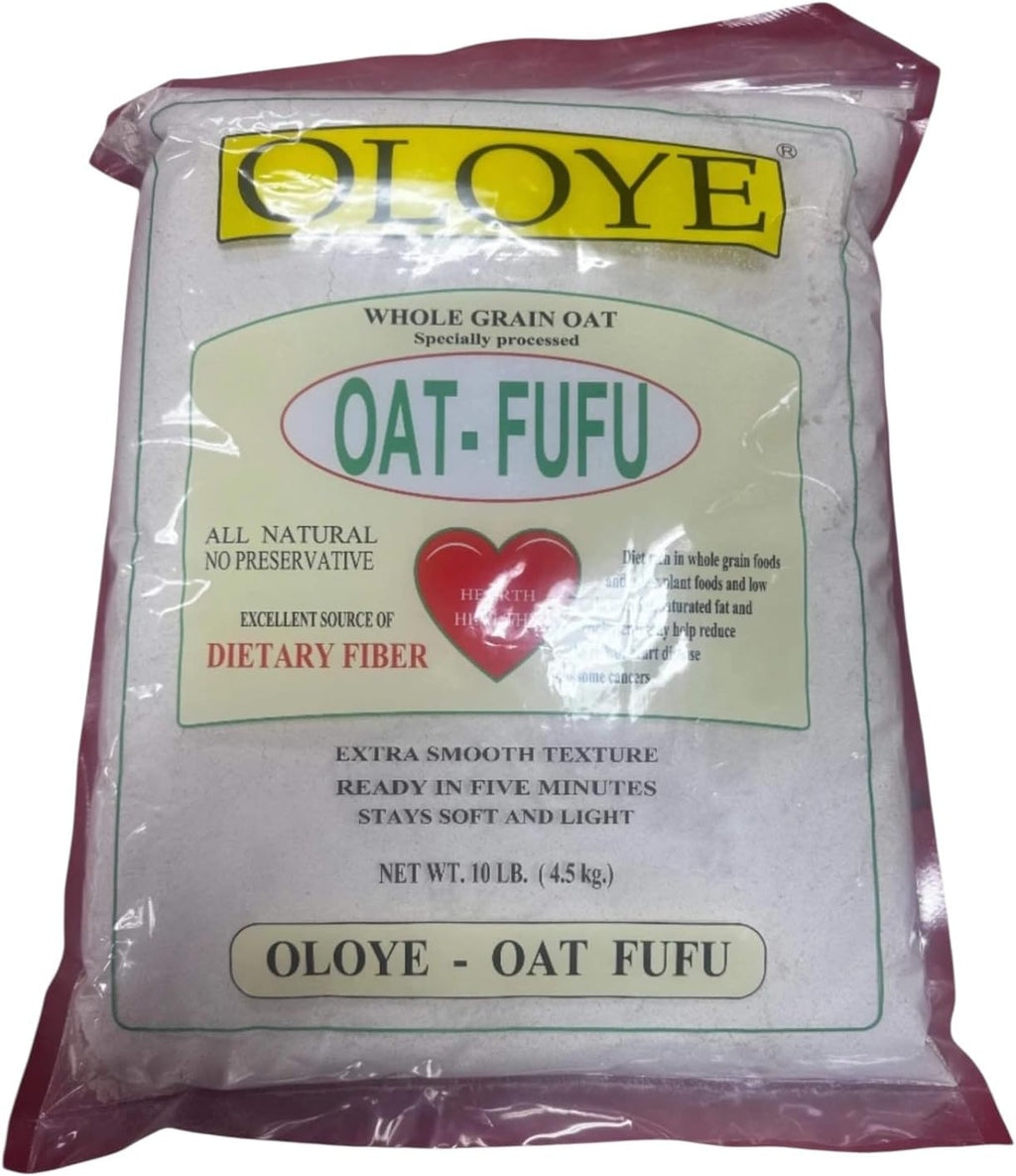 Oat Fufu Flour – Traditional African Swallow Meal – Healthy High-Fiber Oatmeal Fufu – Smooth, Easy to Prepare – 10LB