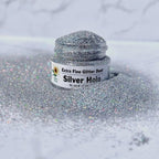 Sunflower Sugar Art Silver Hologram Glitter Cake Dust – Non-Toxic, Shiny Glitter Dust for Wedding Cakes, Backing, Ice Cream, and Decoration– 5g Luxury Cake Accessories for Cake Decoration