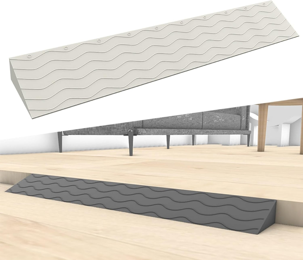 Threshold Ramps for Doorways Portable Wheelchair Ramp Transition Slope Pad Curb Ramp Anti-Slip for Indoor Outdoor(Beige,99 * 16 * 7.5cm)