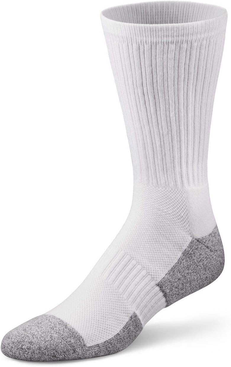 Dr. Comfort Crew Diabetic Socks, White, Medium