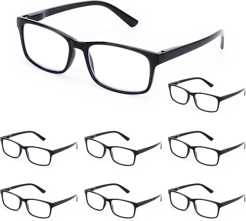 WALMXX Reading Glasses,8 Pack Reading Glasses Blue Light Blocking for Men Women,Anti Eyestrain/Dryness/UV Lightweight Readers