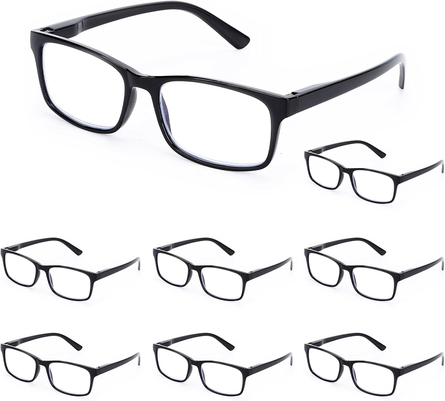 WALMXX Reading Glasses,8 Pack Reading Glasses Blue Light Blocking for Men Women,Anti Eyestrain/Dryness/UV Lightweight Readers