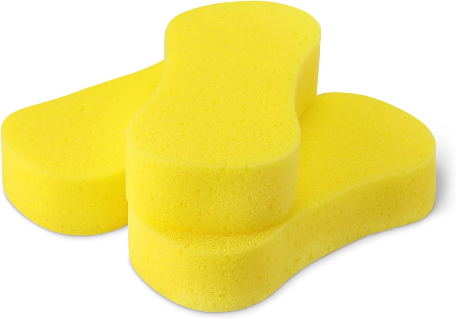 Amazon Basics Jumbo Sponges for Car Cleaning, Bodywork & Windows, Large, Yellow, Pack of 3