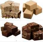 Betsy's Fancy Fudge Artisan Fudge Gift Box-4 Gourmet Flavors (Chocolate, Maple Walnut, Peanut Butter, Chocolate Walnut) 1 LB Handmade Maine Fresh Fudge, Gluten Free Candy