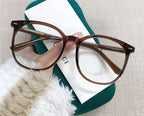 Oversized Reading Glasses Fatigue Relieve Computer Readers Blue Light Blocking Flat Light Mirror Presbyopic Glasses (Color : Tea, Size : +0.00)