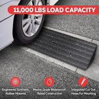 Pyle Car Driveway Curbside Bridge Ramp - Heavy Duty Rubber Threshold Curb Ramp, Used for Loading Dock, Garage, Sidewalk, Truck, Scooter, Bike, Motorcycle, Wheelchair Mobility, Other Vehicle - Pyle