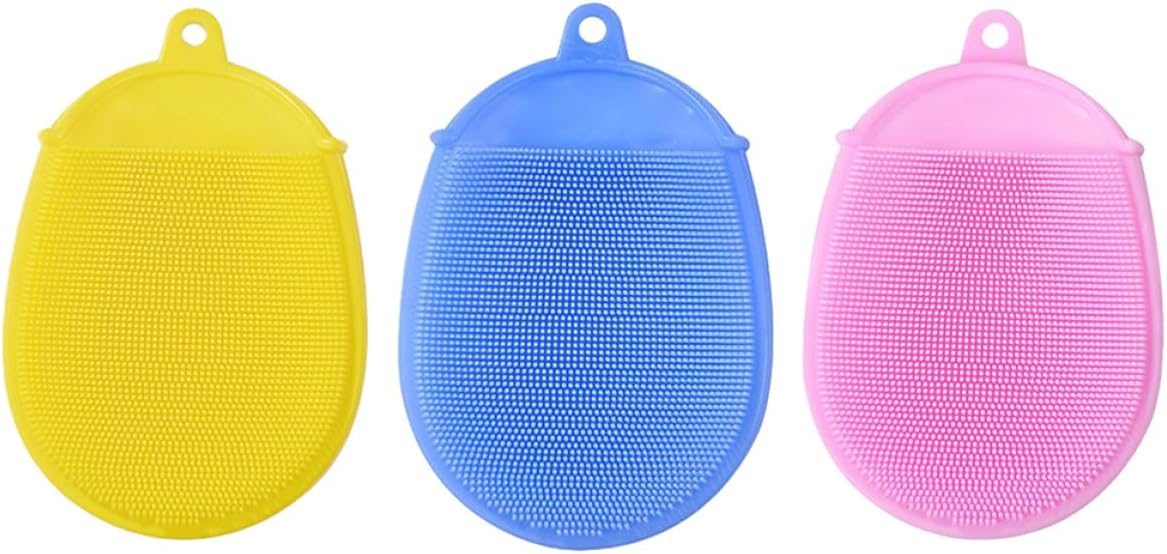 Gatuida 3pcs Silicone Bath Brush Skin Massager Set for Bathing and Cleaning, Soft Silicone Material, Suitable for Bath Care and Gentle Skin Massage