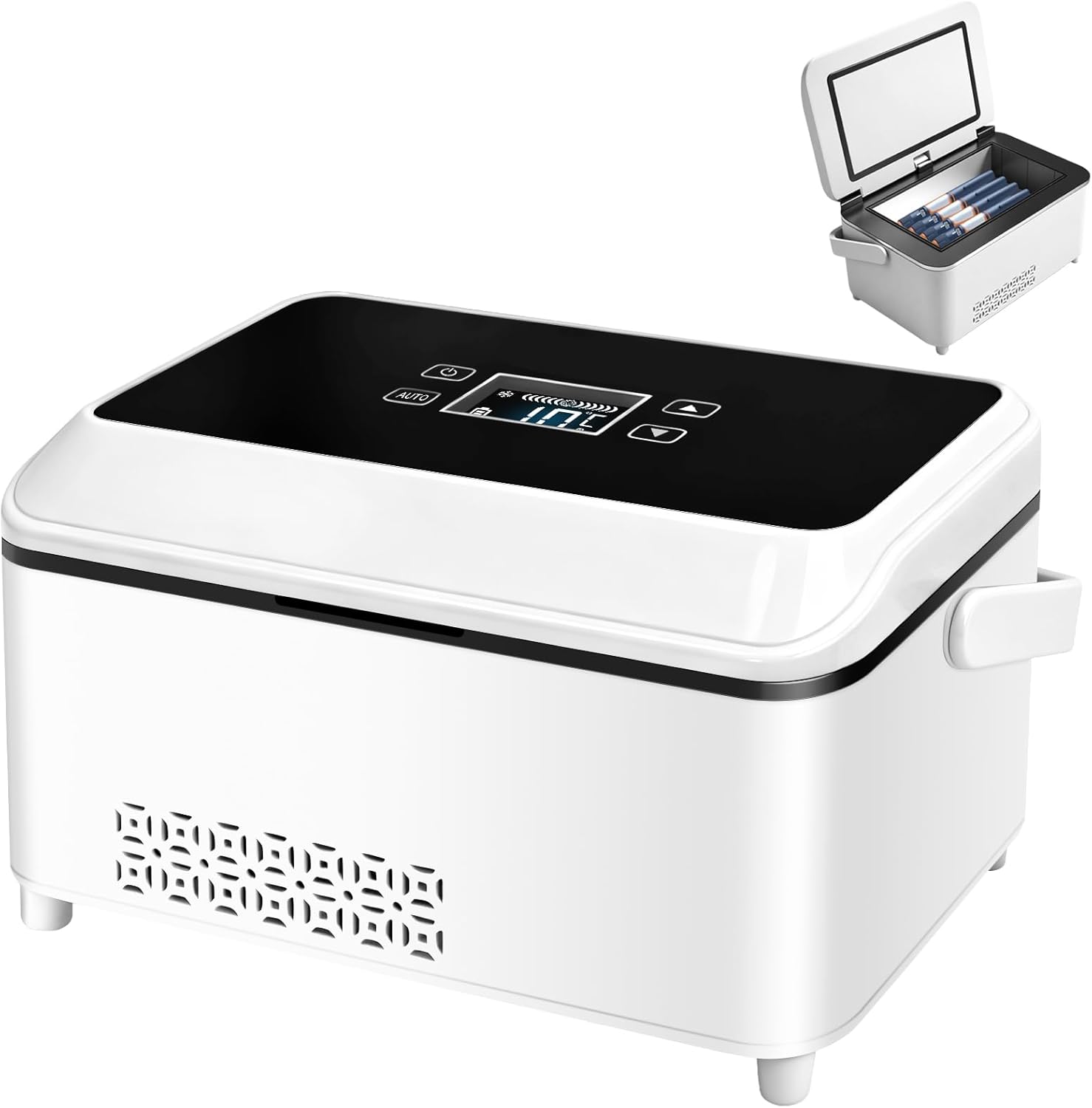 Insulin Cooler Travel Box, Portable Mini Drug Refrigerator USB Rechargeable, Battery Diabetic Box with Handle with LCD Display, Insulin Cooler Box, for Home & Outdoor Use