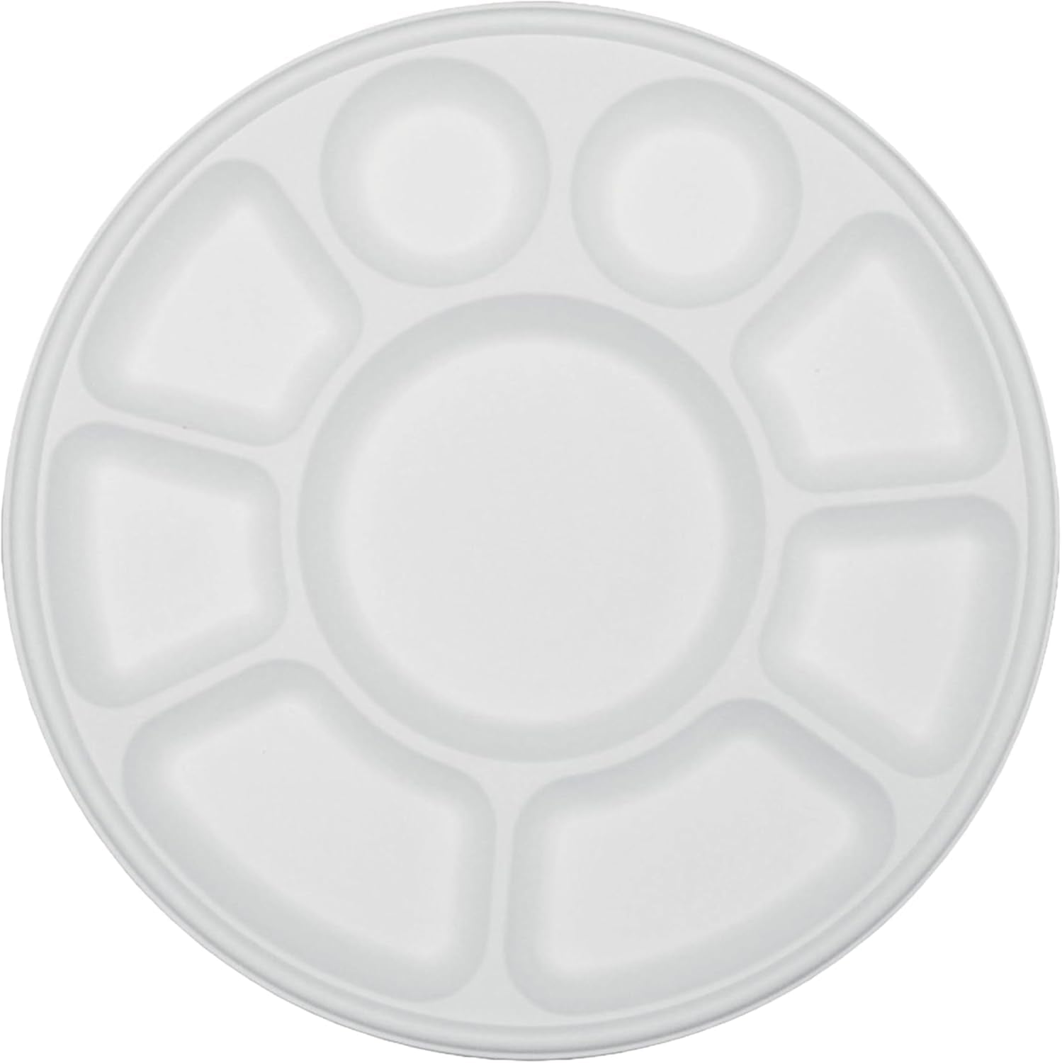 Biodegradable 9 Compartment Thali Plates – 200 Pack Eco-Friendly Disposable Dinner Plates for Parties, Events, Weddings & Catering