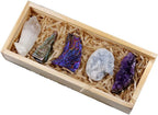 Crystal Stone 5pcs/Set Natural Crystal Cluster Point Minerals Amethyst Cluster for Home Decoration Presents