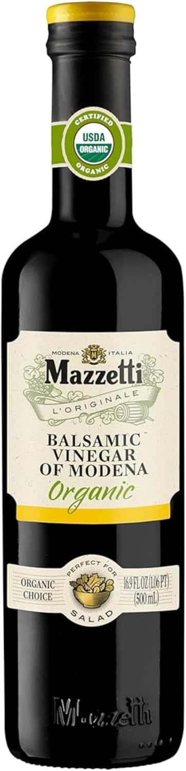 Mazzetti Organic Balsamic Vinegar of Modena PGI, 16.9 Fl Oz, Versatile, Light & Zesty, Perfect for Salad Dressings, Vinaigrettes & Marinades, Crafted in Italy