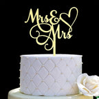 JIEEIN Mrs & Mrs Cake Topper-Wedding/Anniversary Cake Topper,Gay and Lesbian,LGBT Marriage Union,Love is Love-Mirror Gold Acrylic