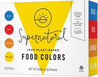 Supernatural Plant-Based Food Coloring - Blue, Red, Orange & Yellow Natural Food Dye Powders, Hyper-Concentrated, Vegan, No Artificial Dyes (4 Packets)