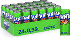 Fanta Soft Drink Exotic Flavor (Passion fruit, Peach, Orange) From Denmark 330ml Each Can (Case of 24)