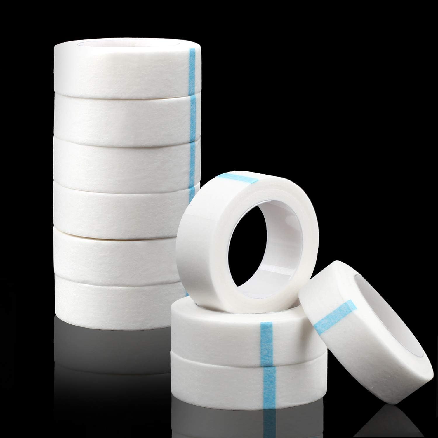 fenshine 10 Rolls Micropore Medical Tape for Eyelash Extension, Adhesive Fabric Tape For for Eyelash Extension Supply 0.5 inch x 10 Yards (10Rolls withe)