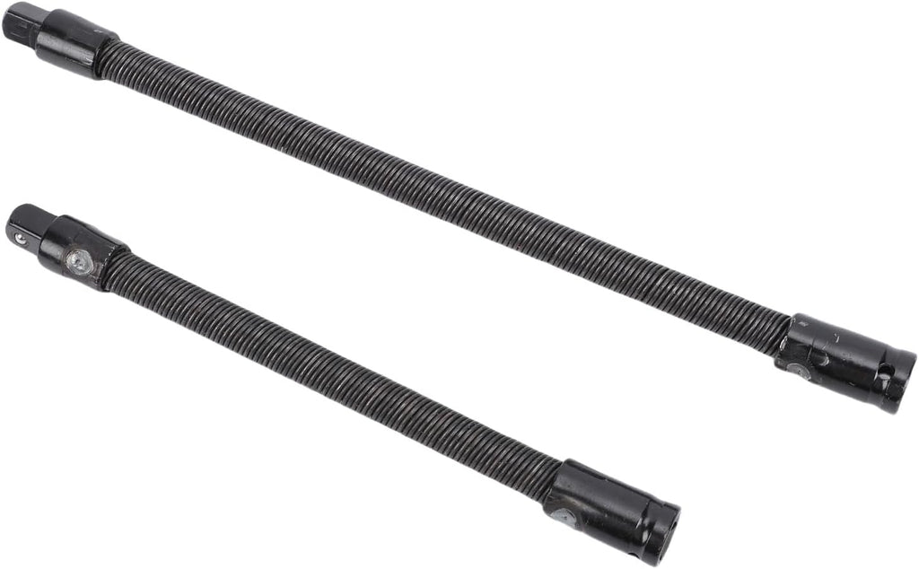 Eujgoov 2 Pcs Flexible Socket Extension Bar, 1/2 Inch Drive S2 Alloy Steel Bendable Socket Extender with Spring Stop Ball for Narrow Space Car Fasteners Industrial Mechanical Projects