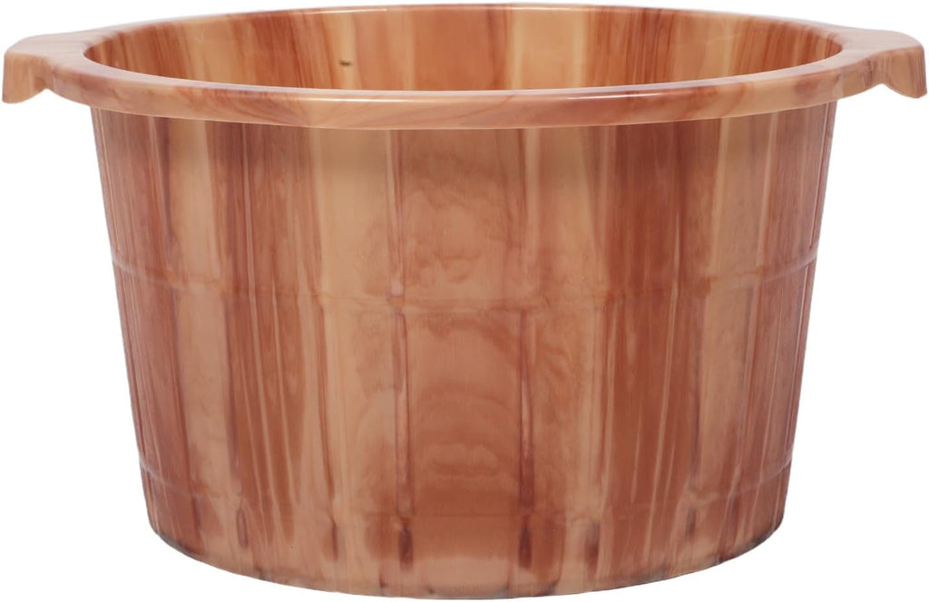 KICHOUSE Foot Basin Wooden Bucket With Built In Massager Acupressure Pedicure Barrel Massage Tool For Home Office Baths Spa Bathroom Home Office Use